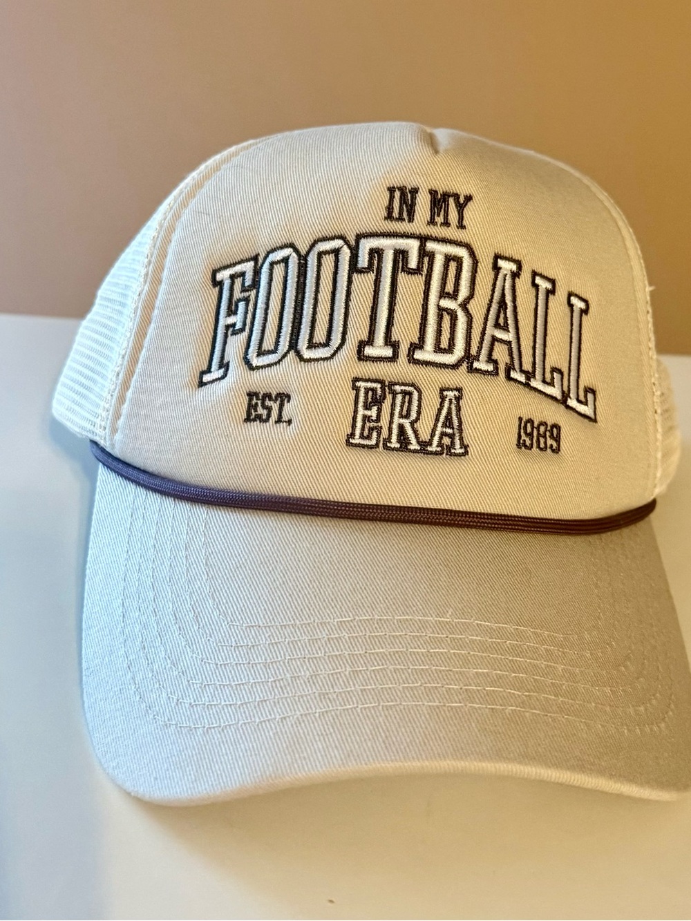 ‘In My Football Era’ Baseball Cap - Cream